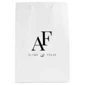 Trouwmonogram Elegant Eenvoudig Minimalistisch Medium Cadeauzakje (Voorkant)