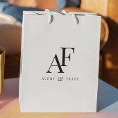Trouwmonogram Elegant Eenvoudig Minimalistisch Medium Cadeauzakje