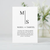 trouwmonogram Elegant Simple Minimalist Bedankkaart (Staand voorkant)