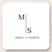trouwmonogram Elegant Simple Minimalist Bier Onderzetter (Voorkant)
