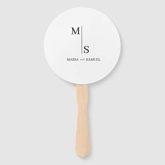 trouwmonogram Elegant Simple Minimalist Handwaaier (Achterkant)