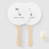 trouwmonogram Elegant Simple Minimalist Handwaaier (Voorkant en achterkant)