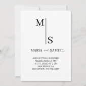 trouwmonogram Elegant Simple Minimalist Kaart (Voorkant)