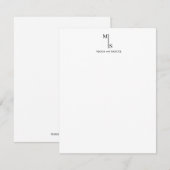 trouwmonogram Elegant Simple Minimalist Notitiekaartje (Voorkant / Achterkant)
