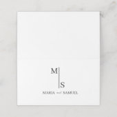 trouwmonogram Elegant Simple Minimalist Plaatskaartje (Buitenkant ongevouwen)