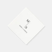 trouwmonogram Elegant Simple Minimalist Servet (Hoek)