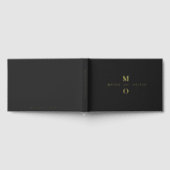 Trouwmonogram Elegant Stijlvol Zwart en Goud Gastenboek (Volledig)