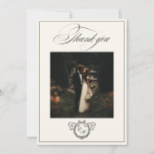 Trouwmonogram Elegante Calligrafie Bruiloft Bedankkaart (Voorkant)
