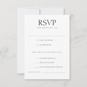 Trouwmonogram Elegante Maaltijdkeuze Trouwen RSVP Kaartje