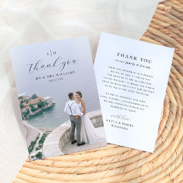 Trouwmonogram | Elegante & Moderne Scriptfoto Bedankkaart