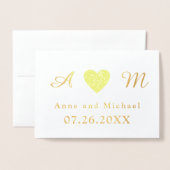 Trouwmonogram Folie Kaarten (Voorkant met envelop)