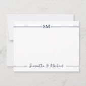 Trouwmonogram met beginletters van de naam van het notitiekaartje (Voorkant)