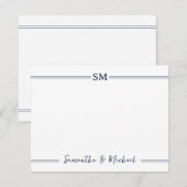 Trouwmonogram met beginletters van de naam van het notitiekaartje (Voorkant / Achterkant)