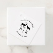 Trouwmonogram met hertennaam voor een rustieke lan bedankjes labels (In situ)