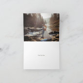 Trouwmonogram met wandelende rozen bedankkaart (Binnen)
