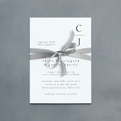 Trouwmonogram Modern Zwart Wit Aangepaste QR-code Kaart