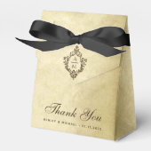 Trouwmonogram op perkament dank je bedankdoosjes (Voorkant Zijde)