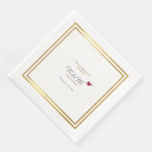 Trouwmonogram op wit diner servetten (Hoek)