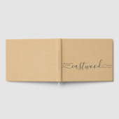 Trouwmonogram perzik crème bruiloft gastenboek (Volledig)