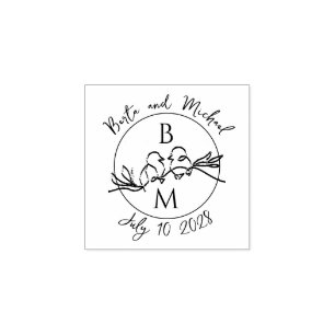Trouwmonogram Rubberstempel