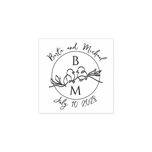 Trouwmonogram Rubberstempel (Afrduk)