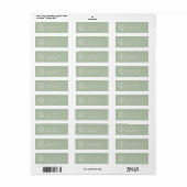Trouwmonogram Saliegroen Vintage Wapen Etiket (Full Sheet)