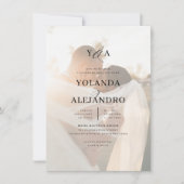Trouwmonogram Uitnodigingen Elegant met Foto (Voorkant)