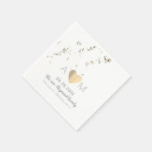 trouwmonogram vallende nepschittering wit servetten (Hoek)