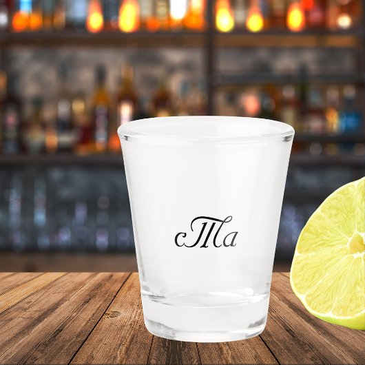Trouwmonogram voor koppel shot glas