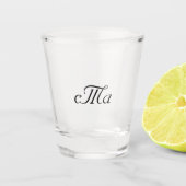 Trouwmonogram voor koppel shot glas (Voorkant)