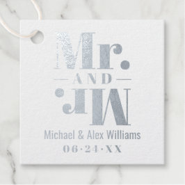 Trouwmonogram voor twee bruidegoms goud bedankjes labels