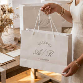 Trouwmonogram Witte Welkomsttas voor Bestemmingshu Groot Cadeauzakje