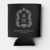 Trouwmonogram Zwart-Wit Huwelijk Blikjeskoeler (Voorkant)