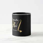 Trouwmonogramontwerp met namen en datum mok (Midden)