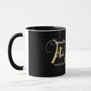 Trouwmonogramontwerp met namen en datum mok