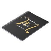 Trouwmonogramontwerp met namen en datum notitieboek (Linkerzijde)