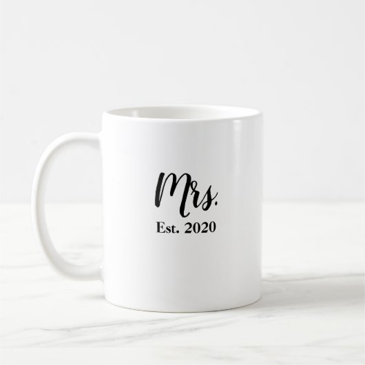 Trouwmug Mevrouw Bruid Opgericht 2020 Koffiemok (Links)