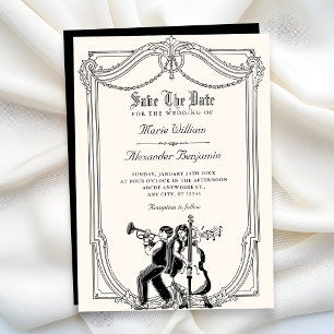 Trouwmuziek in vintage stijl save the date