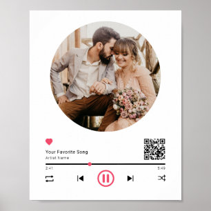 Trouwmuziek QR-code Koppel Jubileum Foto Poster