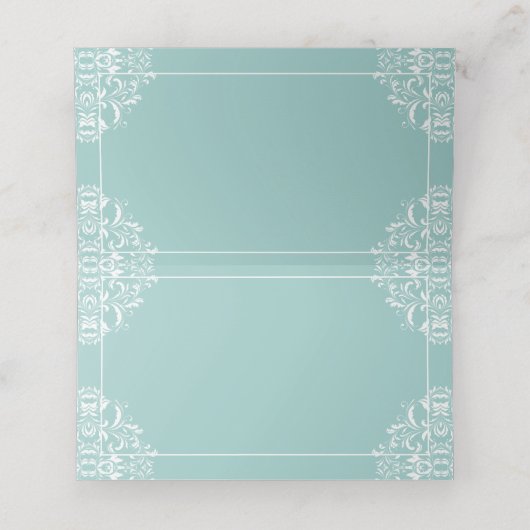 Trouwnaam Kaarten | Nadine (lichtturquoise blauw) Plaatskaartje (Binnenkant ongevouwen)
