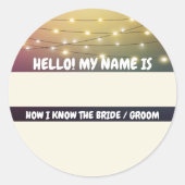 Trouwnaamkaart Hoe ik de bruid / bruidegom ken Ronde Sticker (Voorkant)