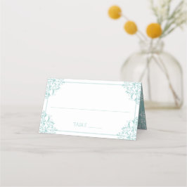 Trouwnaamkaarten | Nadine (licht turquoise blauw) Plaatskaartje