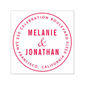 Trouwnamen Creëer Uw eigen ronde retouradres Zelfinktende Stempel (Design)