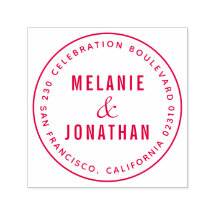 Trouwnamen Creëer Uw eigen ronde retouradres