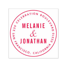 Trouwnamen Creëer Uw eigen ronde retouradres Zelfinktende Stempel