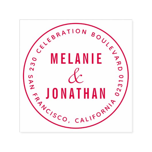 Trouwnamen Creëer Uw eigen ronde retouradres Zelfinktende Stempel (Design)