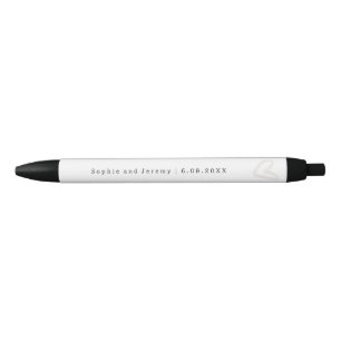 Trouwnamen Ecru Hart Zwarte Inkt Pen