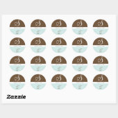 Trouwnamen en datum Monogram Ronde Sticker (Vel)