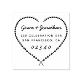 Trouwnamen Hartkrans retouradres Rubberstempel (Afrduk)