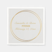 Trouwnamen met een gouden effect servet (Voorkant)